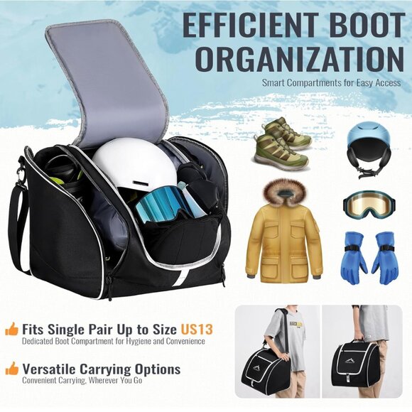 Ski & Boot Bag Set - Black & White main image 6